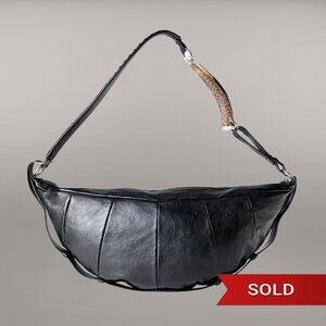 YSL RUNWAY Yves Saint Laurent Rive Gauche Mombasa Crossbody Sling Horn Bag Y2K